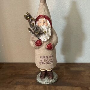 Festive Santa Figurine with Red Accents
